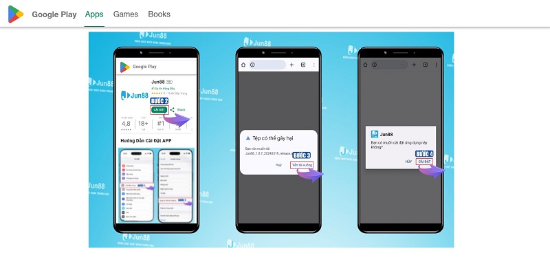 Hướng dẫn tải app Jun88 hệ điều hành Android